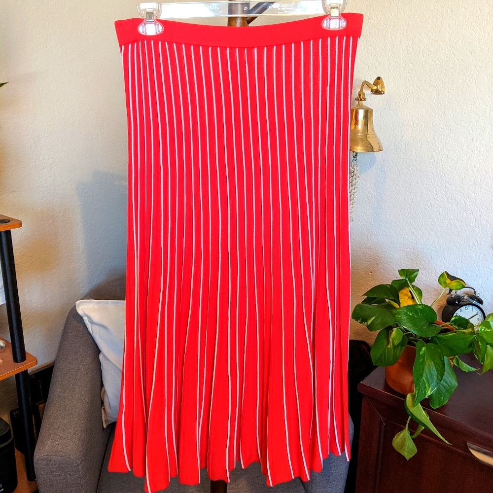Katie Sturino for StitchFix Red Pleated Skirt
